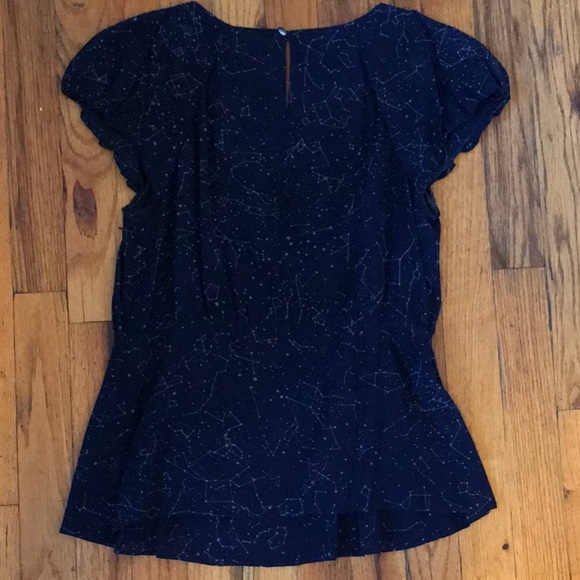 Rare Anthropologie Maeve Constellation Silk Peplum Stary top XS/0 - Picture 4 of 6